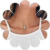 Andelaisi Boho Heart Cross Pendant Necklace Vintage Love Heart Choker Necklace Gold Hollow Heart Necklace Adjustable Cross Heart Chain Necklace Jewelry for Women