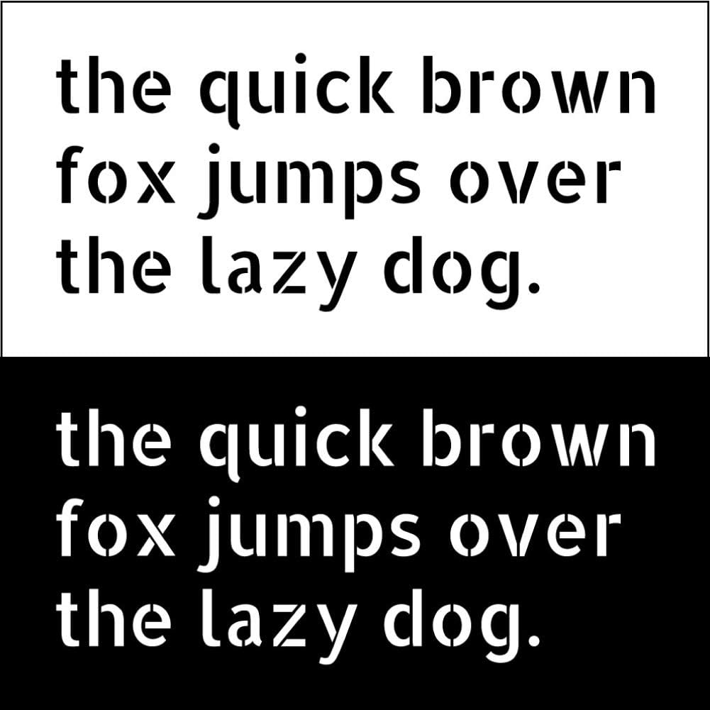 Qbix Letters Stencil Set – 4.6 x 5.5 inches - Complete Alphabet Lowercase Font Stencil Set - Reusable, Kids Friendly Stencil - Painting, Crafts, Cakes, Windows, Wall and Furniture Stencil