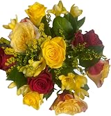 Clare Florist Rose and Freesia Fresh Flower Bouquet UK Delivery view 4