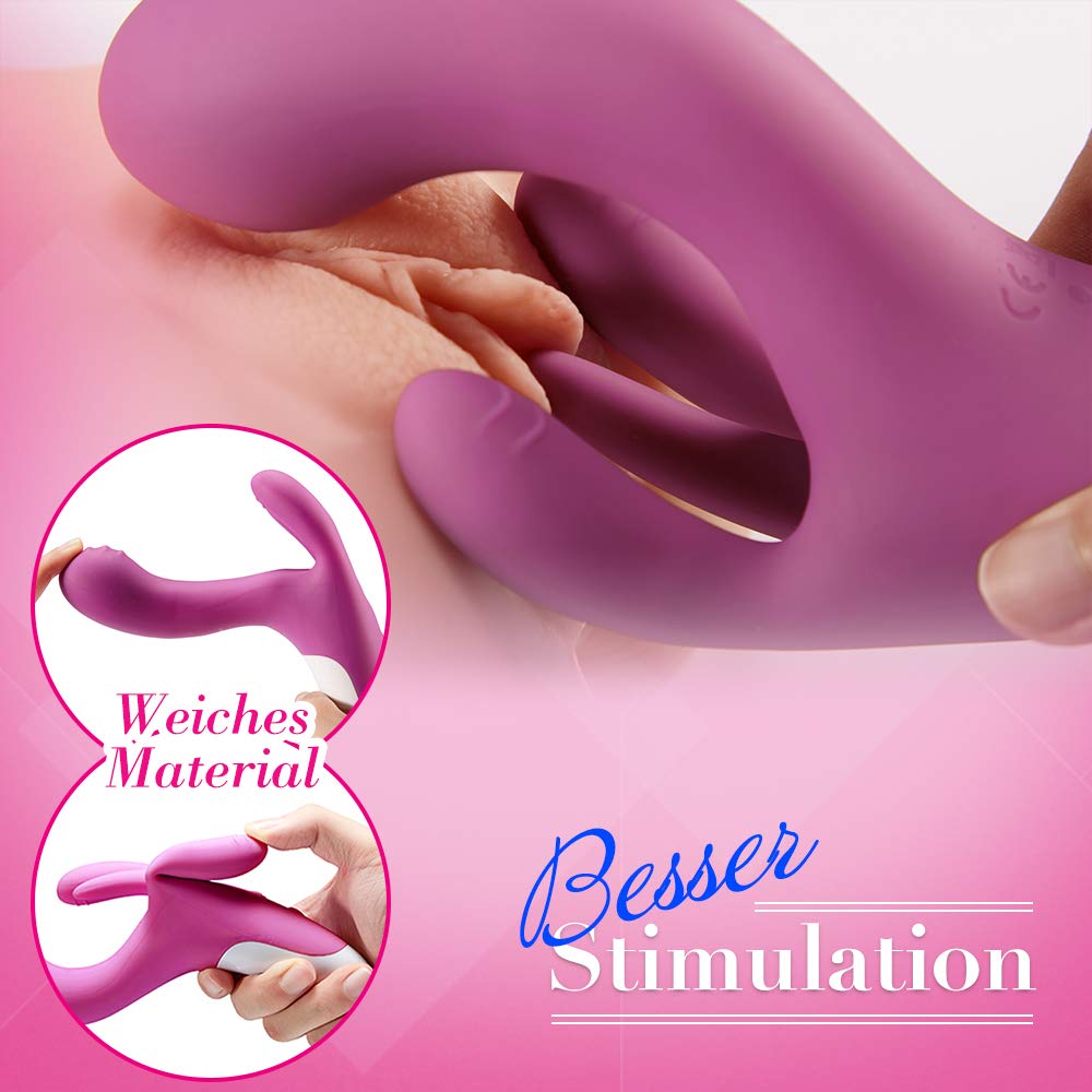 Fondlove Klitoris Vibratoren für Sie G-Punkt Vibrator mit 3 Motoren Klitoris Stimulator Sexspielzeug für Frauen und Paare Rabbit Vibratoren Erotik mit 10 Modi Silikon