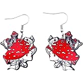 Vintage Weird Mushroom Earrings for Women, Novelty Body Shape Acrylic Dangle Earrings, Funky Unique Aesthetic Fashion Jewelry Gift for Adults, Earrings for Women/Adults