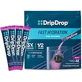 DripDrop Hydration Berry Electrolyte Packets, Powder Drink Mix, 32 Count | Berry; 3X Electrolytes; Potassium, Magnesium, Zinc, Vitamin C; Single Serve; Portable; Daily Use, Workouts, Travel