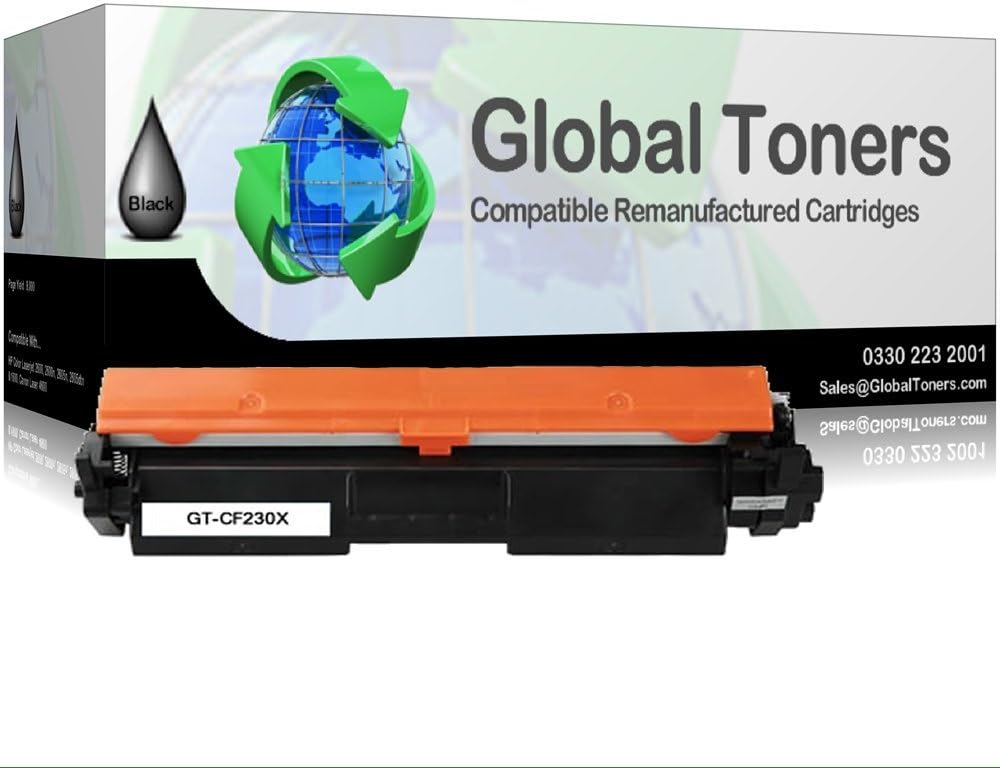 Global Toners High Capacity CF230X Compatible Toner Cartridge Replacement for HP Laserjet Pro M203dn M203dw M203d MFP M227d MFP M227fdw MFP M227fdn MFP M227sdn - 3,500 Page Yield