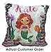 Personalized Mermaid Reversible Sequin Pillow, Custom Mermaid Underwater Scene Sequin Pillow (White/Rose-Gold)