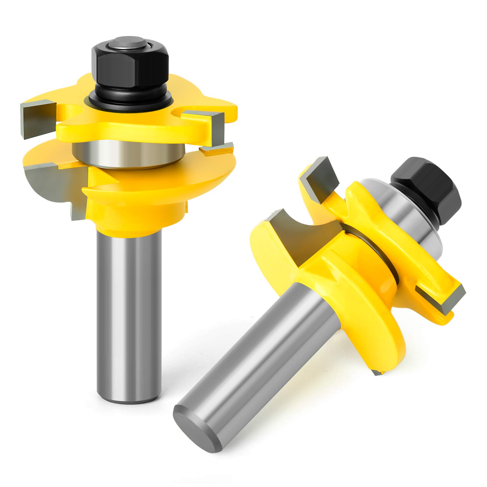 MEIGGTOOL Thumbnail 2PCS Bit Rail and Stile Router Bit Set 1/2-Inch Shank
