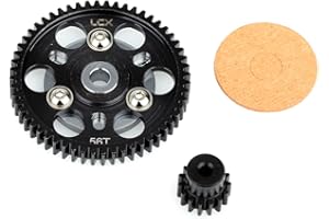 LCX Racing 1/10th RC Crawler Car Hardened Steel 32P 56T Spur Gear w/ 15T Pinion Gear for Axial SCX10 Wraith