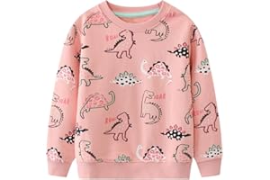 NUBEEHOHO Toddler Baby Girls Sweatshirts Kids Winter Clothes Casual Long Sleeve Shirts Crewneck Pullover Sweater Tops 2T-7T