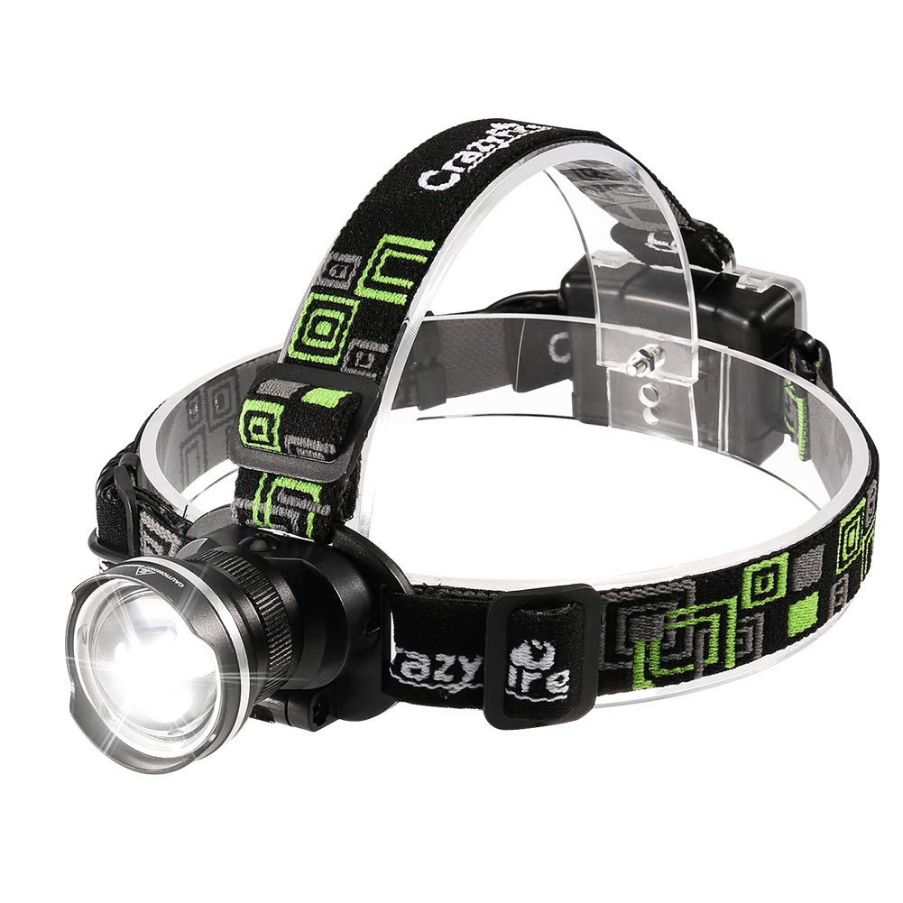 Zoomable Head Band Light Waterproof LED Headlamp Flashlight Hands Free