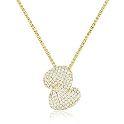 KissYan Bubble Letter Necklace, 14K Gold Plated