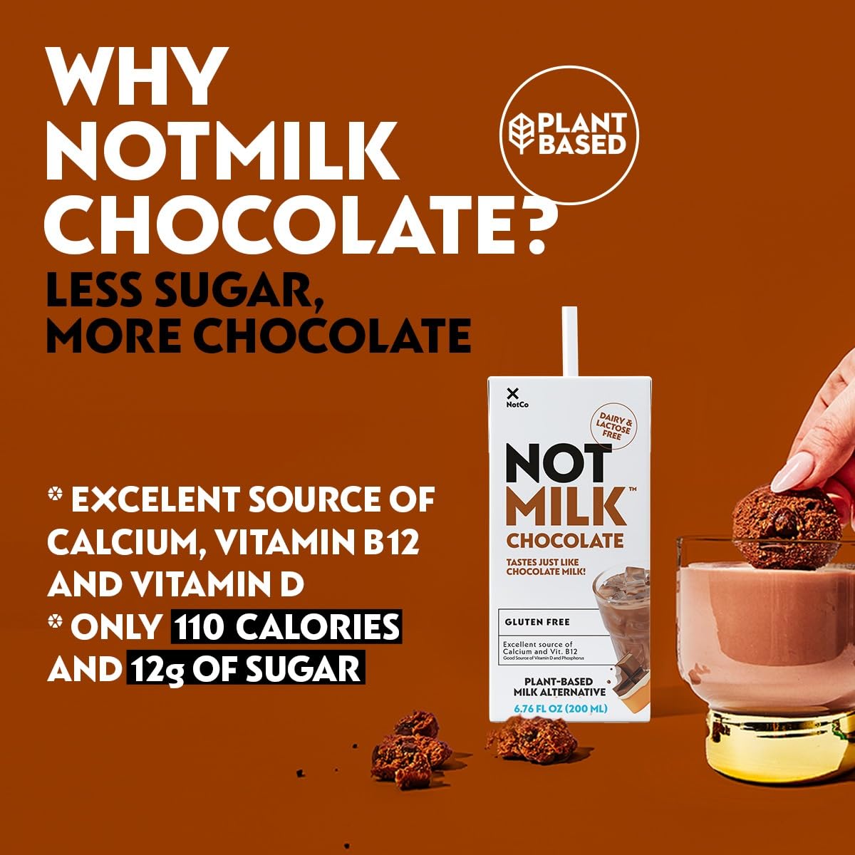 NotMilk Chocolate Plant-Based Milk Alternative, 6.76 Fl Oz (Pack of 12) - Shelf-Stable, Lactose-free, Vegan, Non-GMO