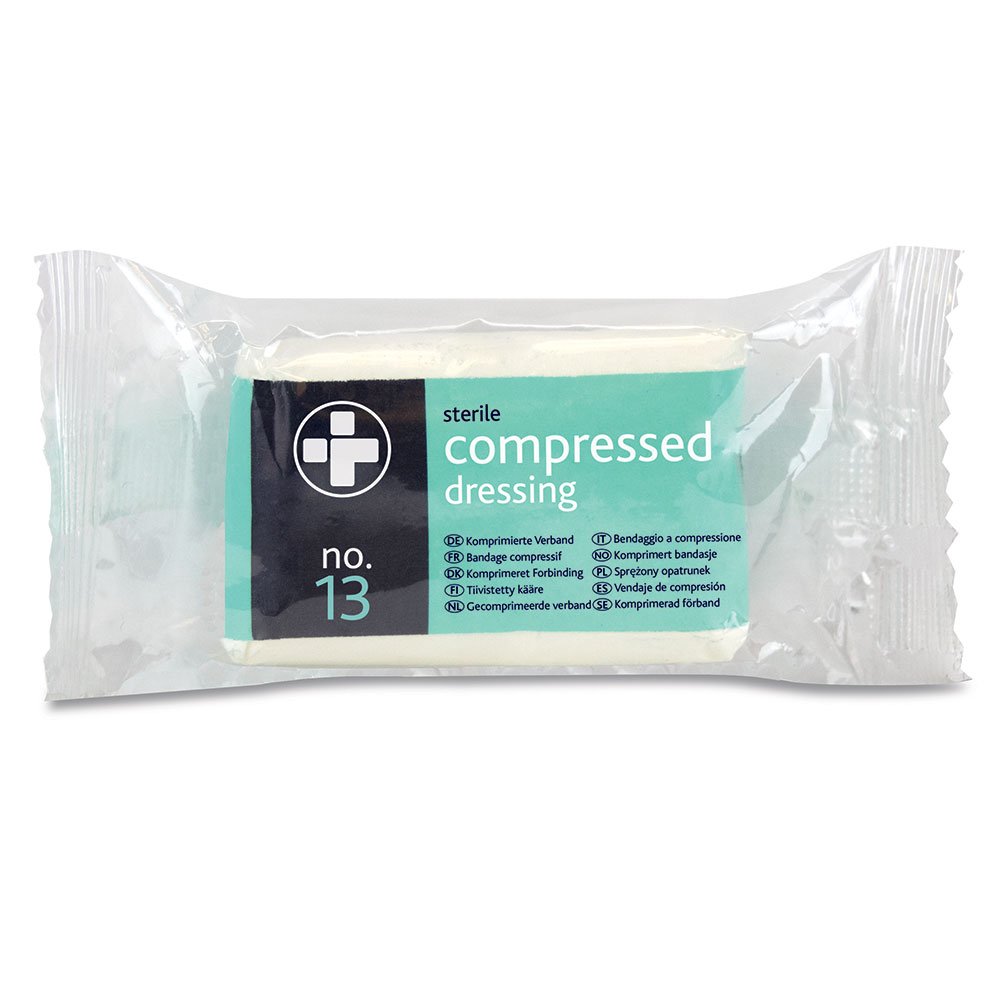 Reliance Medical Number 13 Sterile Compressed Dressing - Highly Absorbent Trauma Dressing for Serious Bleeding, Vacuum Compressed for Compact Storage, Pack of 10