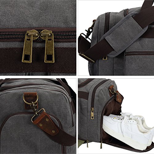 Weekender Overnight Duffel Bag Shoe Pocket for Women Men Weekend Travel