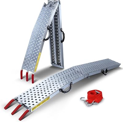 VOUNOT Loading Ramps Heavy Duty Foldable 400 kg Max Galvanized Non-Slip