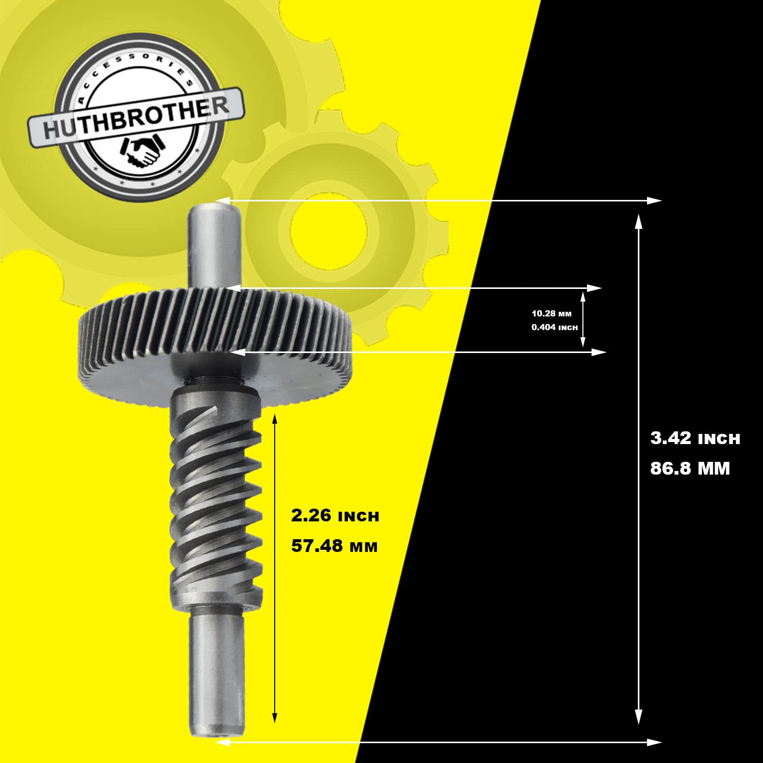 HuthBrother Worm Gear Kit Compatible With Whirlpool 5QT&6QT 9709231 Replacement Gear Parts with 9703445 Bearing & Gear 9706529 with the 9709511 Gasket and 9703680 Circlip & 1.8 OZ Food Grade Grease