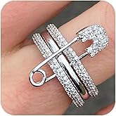 Jacruces Silver Stackable Rings for Women Non Tarnish Ring Set Dainty 14k Gold Plated Cz Cubic Zirconia Wedding Thumb Ring Set Stacking Pack Statement Chunky Band Rings Unique Jewelry Gift