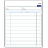 Adams Invoice Book, 8-3/8 x 10-11/16 Inches, 2-Part, Carbonless, White/Canary, 50 Sets per Book (D8140)