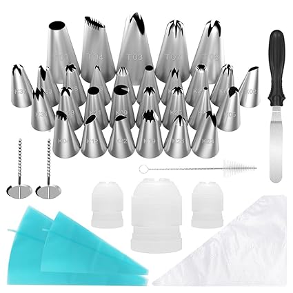 58 Pieces Numbered Cake Decorating Supplies Set with Large