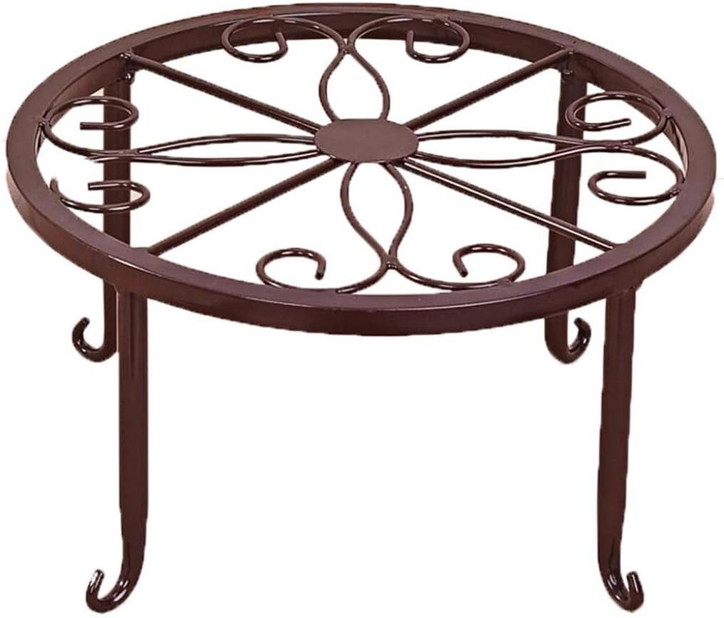 SWIDUUK Floor Flower Pot Rack, 1 Pc 24cm x 24cm x 13cm Hollow Safe Durable Plant Stand Round Iron Material Home/Garden/Indoor/Balcony Decor