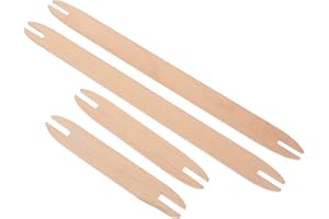 Zerodeko 4pcs Wooden Weaving Shuttles Knitting Tool Set with Small and Large Natural Wood for DIY Scarf