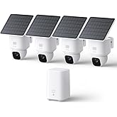 eufy Security SoloCam E30, 4-Cam Pack Kit, Security Cameras Wireless Outdoor, Solar Camera Outdoor Wireless, 360° Pan, AI Tracking, 2K Clarity, No Monthly Fee