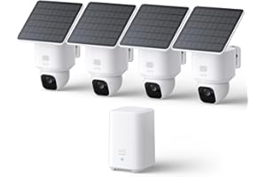 eufy Security SoloCam E30, 4-Cam Pack Kit, Security Cameras Wireless Outdoor, Solar Camera Outdoor Wireless, 360° Pan, AI Tracking, 2K Clarity, No Monthly Fee