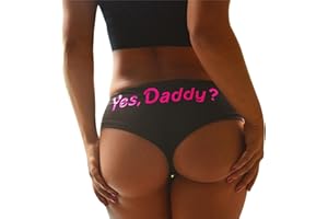 XINSHIDE Sexy Underwear for Women Yes Daddy Letter Print Panties Funny Comfy Seamless Full Coverage Brief Knickers Underpants