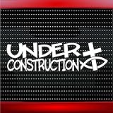 Under Construction Cross Fish Christian Car Sticker Truck Window Vinyl Decal COLOR: WHITE