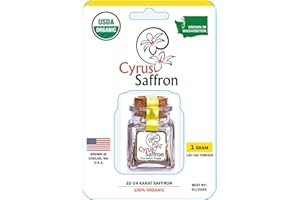CYRUS SAFFRON Organic USA Grown Saffron, 1 gram
