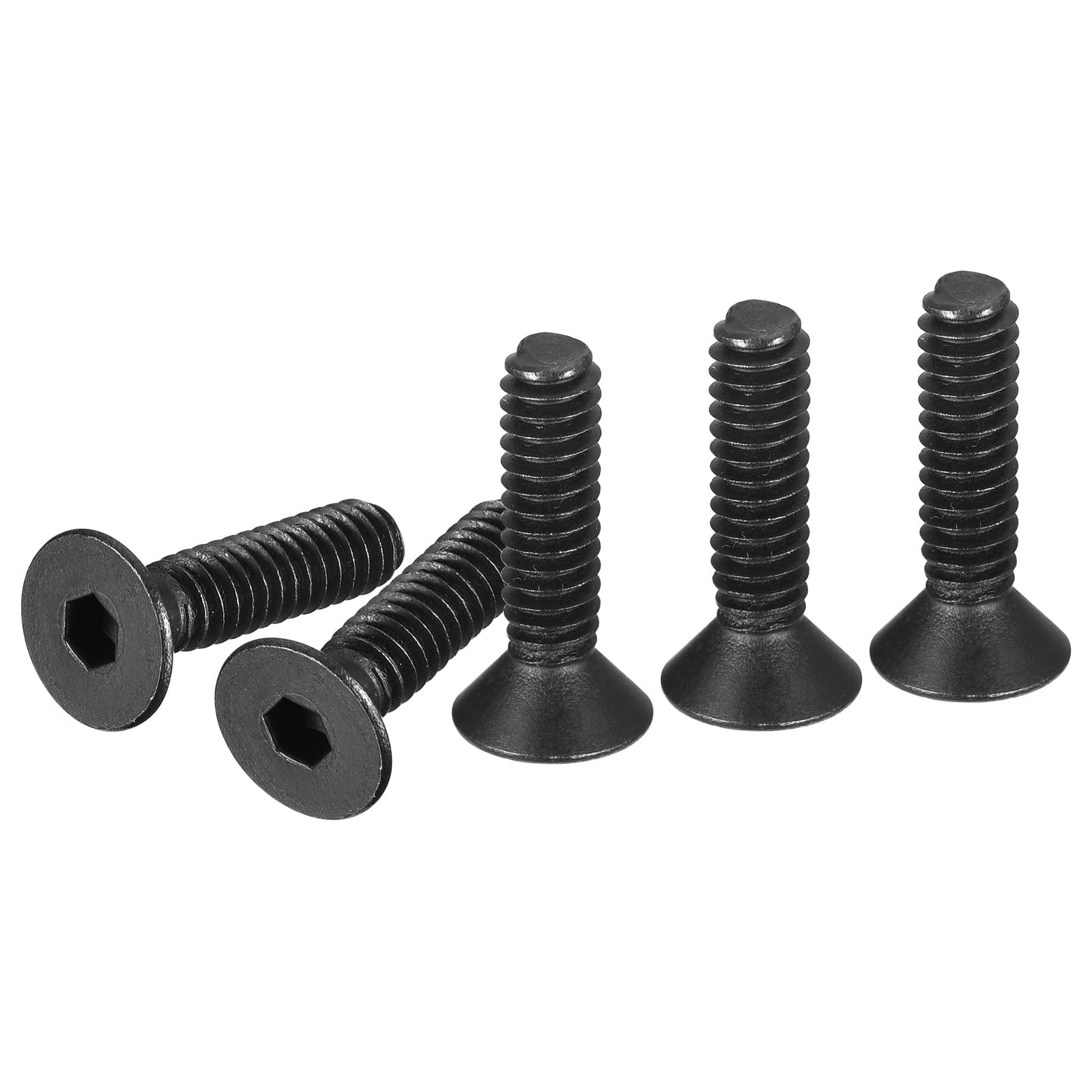 DTGN 1/4-20x1" Flat Head Socket Cap Screws, 50 Pack Hex Socket Flat Head Screws Carbon Steel Black Oxide, Full Thread, Countersunk Bolts