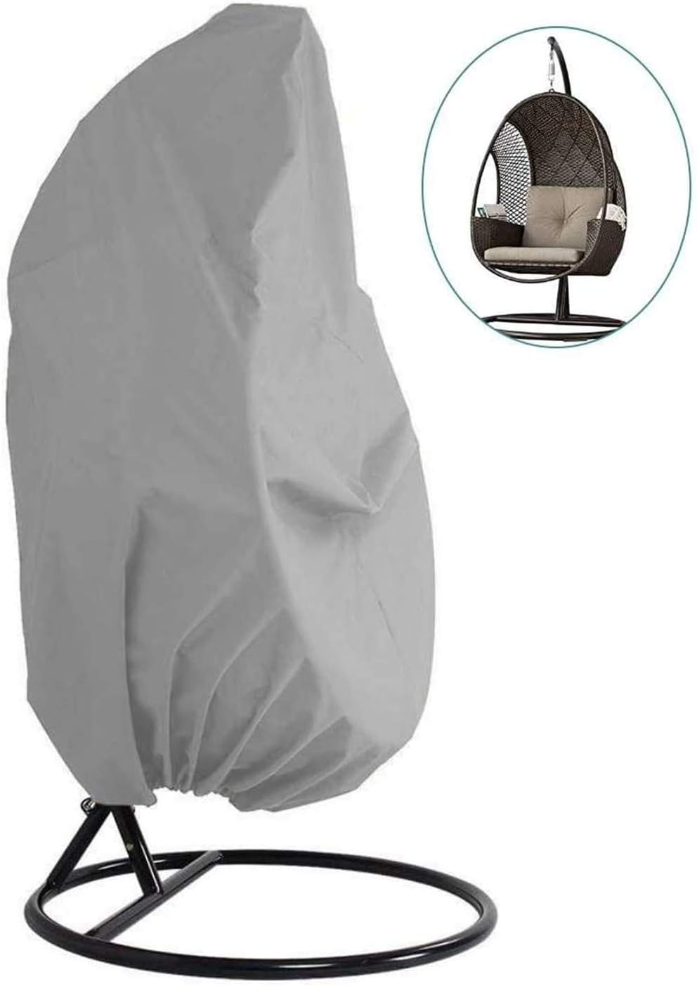 patio armor outdoor furniture covers on Patio Hanging Chair Cover Garden Cocoon Egg Chair Cover Oxford Fabric Waterproof Swing Egg Chair Covers With Zipper Drawstring Double 232x203cm Beige Coffee