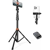 Vimose 66" Tripod for iPhone - Phone Tripod with Remote & Ultimate Phone Mount, Extendable Cell Phone Tripod Stand for Video