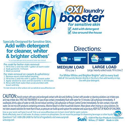 all OXI Laundry Booster for Sensitive Skin, Free Clear, 52 Ounces, 48 Loads - Image 3