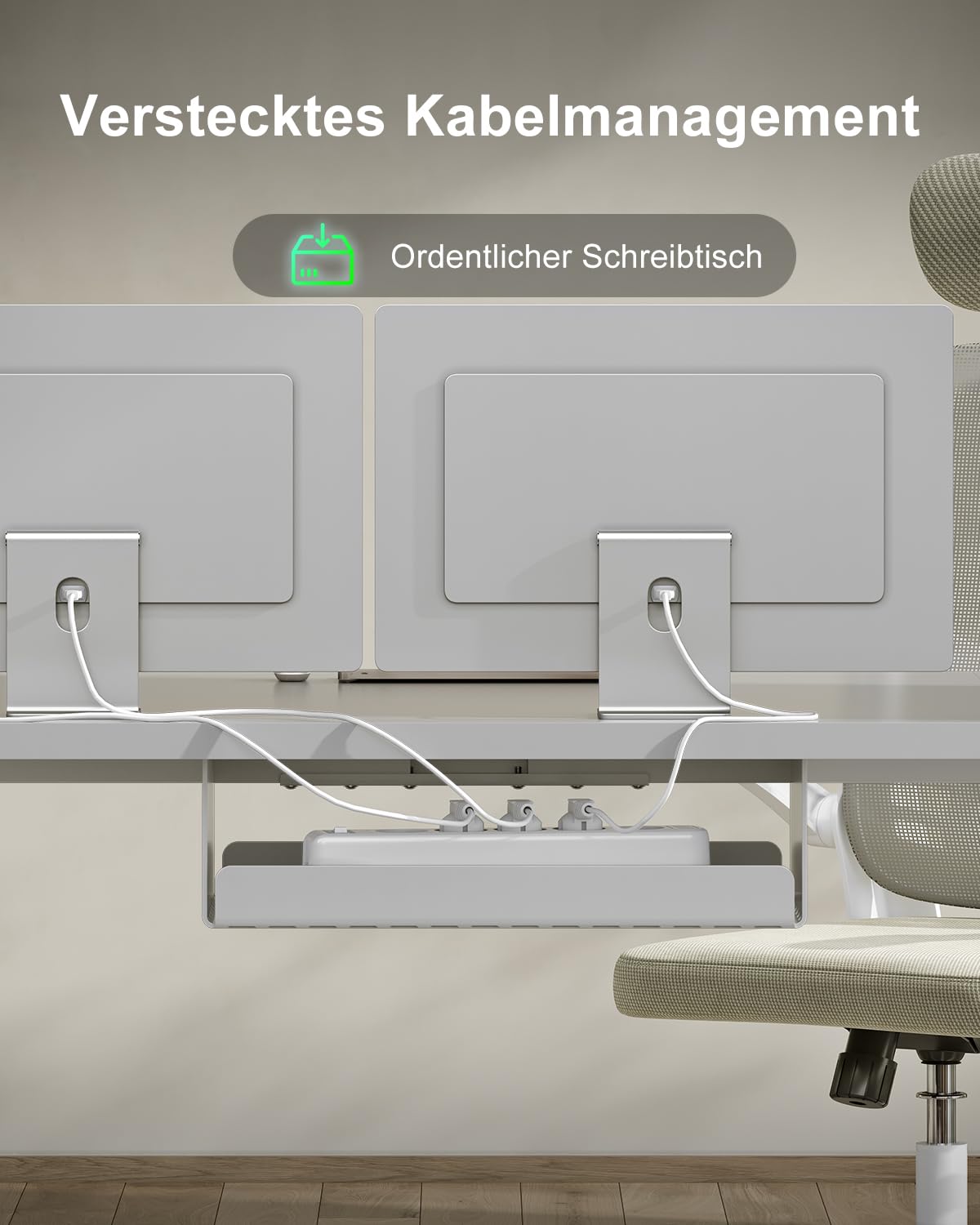 Devoko Höhenverstellbarer Schreibtisch 160x80cm mit Typ-C Ladeanschluss, Schreibtisch Höhenverstellbar Elektrisch, Mobiler Elektrisch Computertisch mit Kabel Management Tray, Grau 6