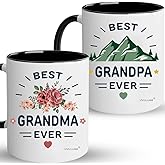 Best Grandparents Mugs Coffee Set Gift, Present Grandma Grandpa Cups, Gifts Ideas From Grandkids, Grandchildren, New Grandparent Announcement Christmas Valentine Birthday, Baby Reveal for Nana Papa