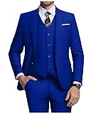 Men Suits Slim Fit 3 Piece Royal Blue Business