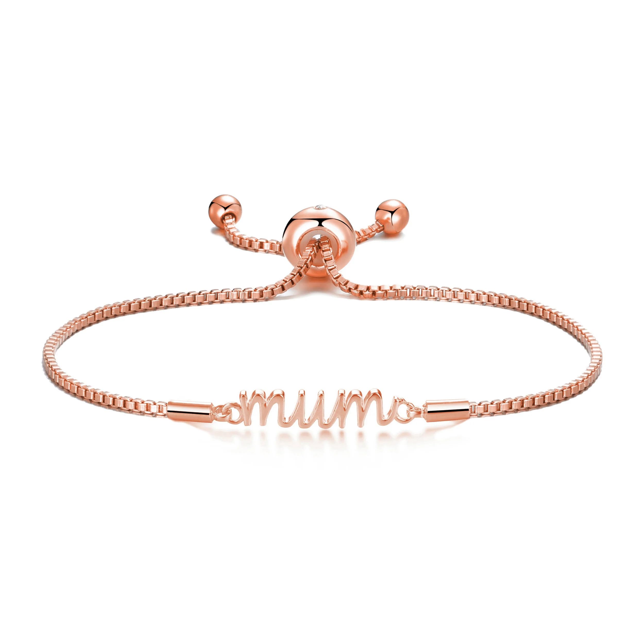 Philip Jones Rose Gold Plated Mum Bracelet Created with Zircondia® Crystals
