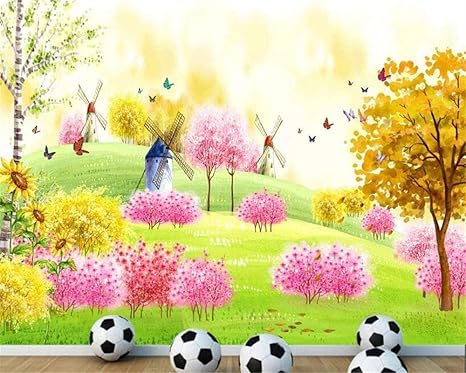 Amazon Bosakp カスタム壁紙壁画居心地の良いかわいい漫画テレビ背景壁子供部屋3d壁紙壁画 0x140cm 壁紙
