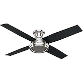 Hunter 52 inch Indoor Ceiling Fan No Light with Remote Control - Modern Ceiling Fan without Light, Low Profile Mount, 4 Blade