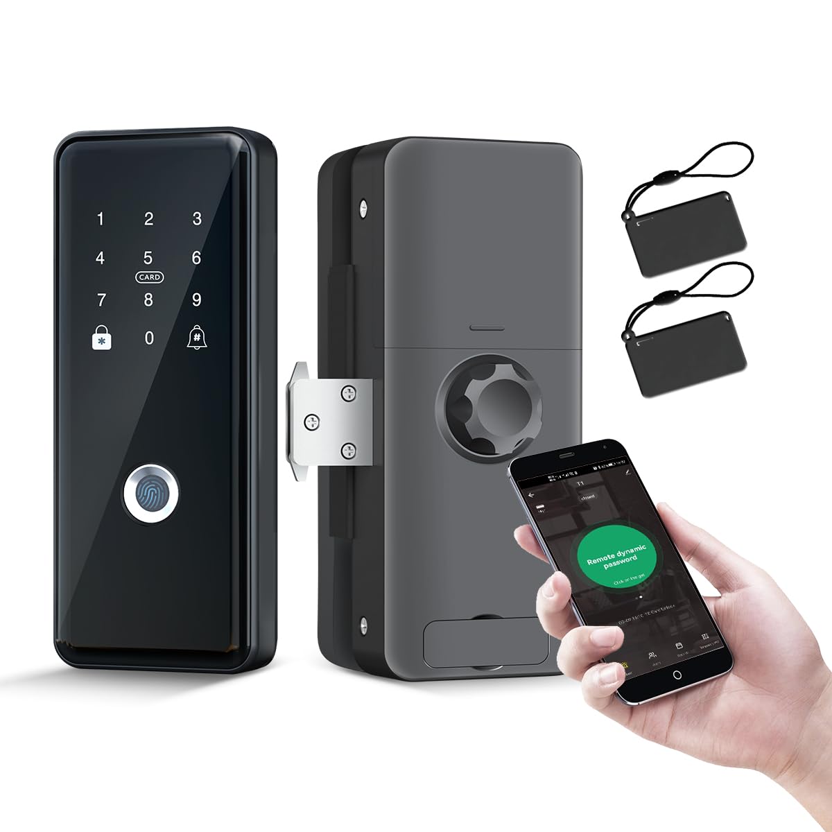Photo 1 of wisuwore Sliding Swing Door Smart Lock for Glass Door Keyless Entry Digital Door Locks, Fingerprint/APP/Password/Card/Key Five in One WiFi Lock for Office,Home,Hotel,Apartment