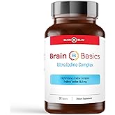 Brain Basics Ultra Iodine Complex Supplement for Thyroid Support, Iodine and Potassium Iodide in One, Iodine Supplement for Thyroid and Brain Health, 12.5 mg Iodine and Potassium Iodide - 90 Tablets