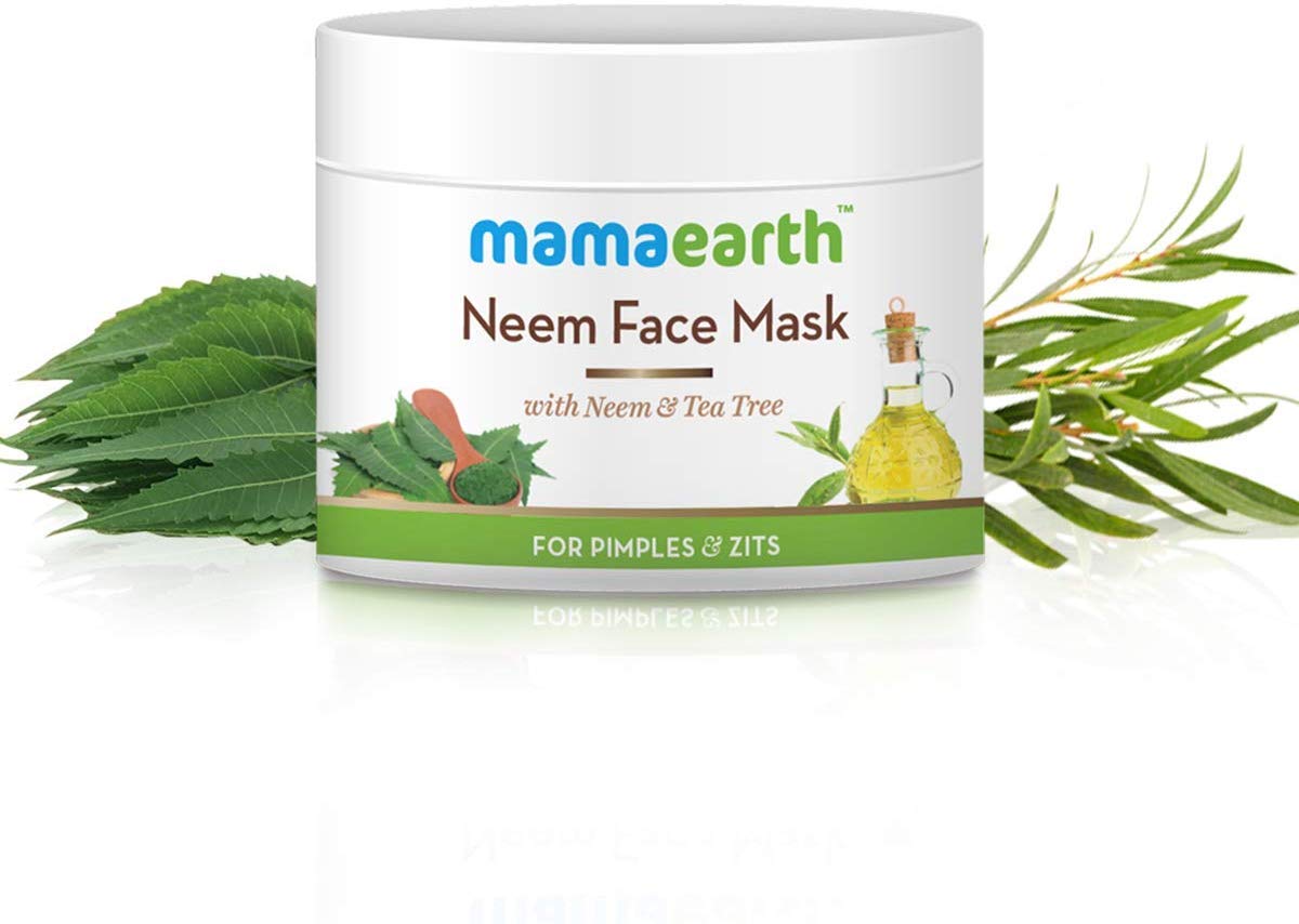 Download Amazon Com Mamaearth Neem Face Pack With Neem Tea Tree For Pimples Zits 100 Ml Beauty PSD Mockup Templates