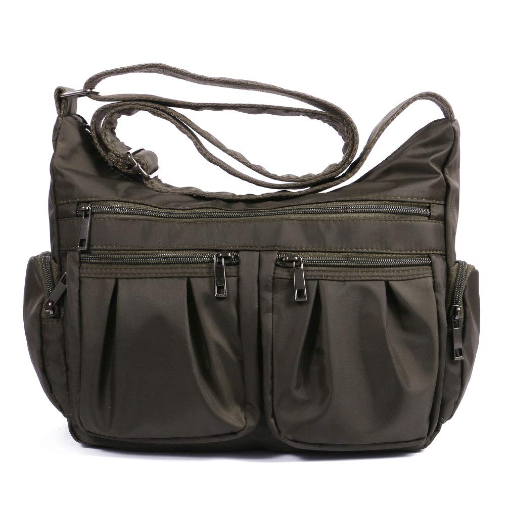 TENXITER Multi Pocket Shoulder Bag Corss-body Purse Waterproof Nylon Travel Handbags for Women