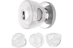 Inaya Baby Proofing Door Knob Cover (4 Pack) - Prevent Children from Opening Doors, Fit Most Round Knobs - Door Knob Safety Cover for Kids, Child Proof Door Lock, Child Proof Door Locks - Clear