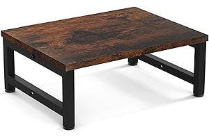 Flottian 6" Wooden Step Stools for Adults Kids,15.4" Extra Wide Heavy Duty Step Stool Holds Up to 300 lbs,Bed Step Stool for High Beds,Stools for Bedroom,Kitchen,SUV ect,Easy Assemble,Rustic Brown