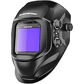 ARCCAPTAIN Welding Helmet Auto Darkening, 3.94"X3.66" Large Viewing Screen True Color Welding Hood with 4 Arc Sensor Solar Powered, Wide Shade 4-5/5-9/9-13 for ARC TIG MIG Welding Helmets for Men