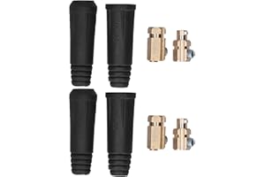 Welding Lead Cable Joint Quick Connector Pair, DINSE-Style 200Amp Connector Socket Plug Fittings for 10‑25mm² Cable DKJ10‑25,