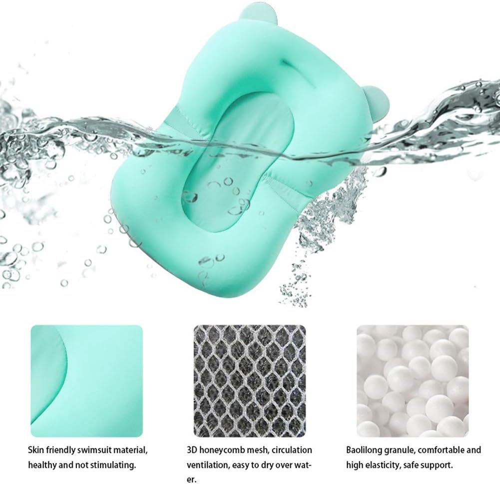 Baby Bath Cushion Infant Bathtub Seat Pad Newborn Bather Support Mat Floating Soft Baby Bather Pillow Non-Slip Adjustable Bath Tub Cushion for Newborns to 12 Months - Image 4
