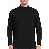 +MD Mens Long Sleeve Shirts, High Neck Thermal Underwear Slim Fit Undershirt Black