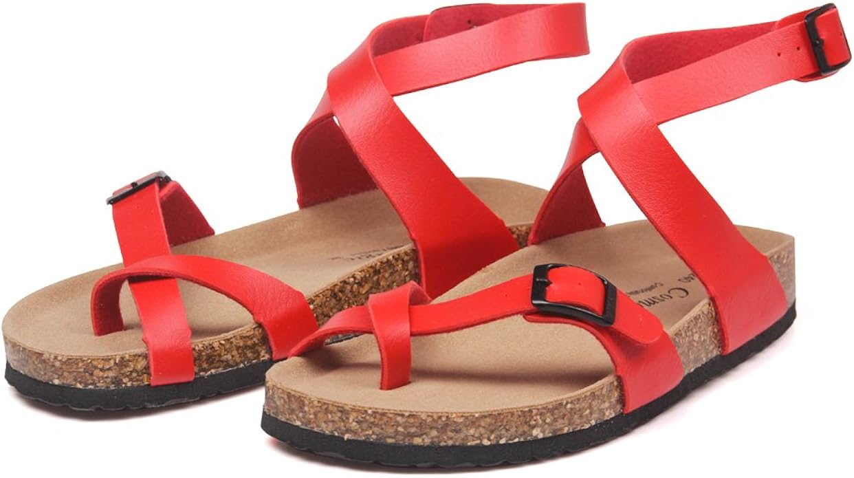 cork buckle sandals