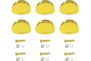MAXCHEER 6PCS Metal Big Semicircle Guitar Tuning Pegs Tuners Machine Heads replacement Buttons knobs Handle (Gold)